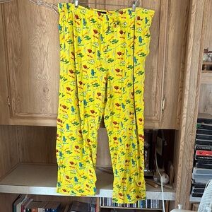Dr. Seuss Yellow and Red Pajama Bottoms with Playful Print